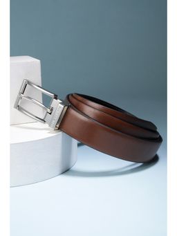 Louis Philippe - Men Brown Solid Genuine Leather Formal Belt
