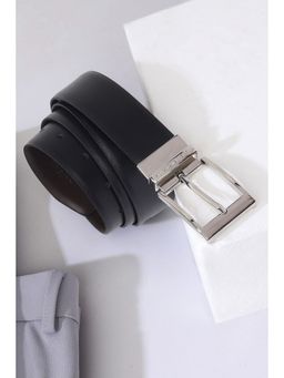 Peter England - Men Black Solid Genuine Leather Belt