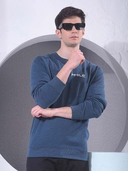 CRIMSOUNE CLUB - Men Blue Printed Sweatshirt