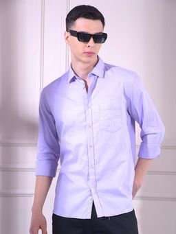 CRIMSOUNE CLUB - Mens Purple Cotton Shirt
