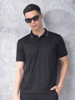 CRIMSOUNE CLUB - Men Black Polo Neck T-Shirt