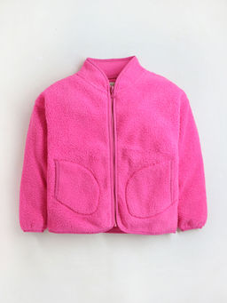 CHERRY CRUMBLE BY NITT HYMAN - Girls' Hot Pink Full Sleeve Jacket for Ultimate Style