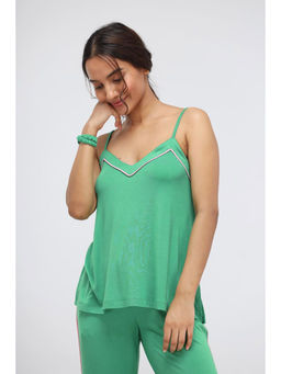NeceSera - Green Bee Modal Piping Tank Top