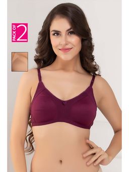 Clovia - Cotton Bras - Non-Padded Non-Wired Full Coverage Spacer Cup Multi-Color (Pack of 2)