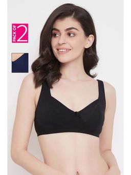 Clovia - Cotton Bras - Non-Padded Non-Wired Full Coverage Multi-Color (Pack of 2)