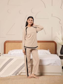 KIZA - Womens Tencel Nightsuit - Beige