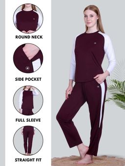 KIZA - Womens Tencel Nightsuit - Maroon