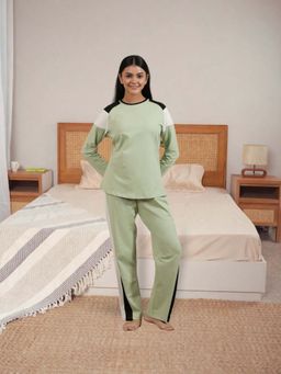 KIZA - Womens Cotton Nightsuit - Green