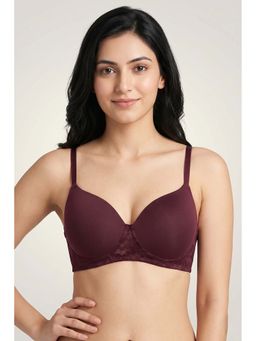 Zivame - Padded Non Wired 3/4Th Coverage Lace Bra - Fig