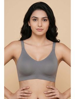 Zivame - Padded Non Wired Full Coverage T-Shirt Bra - Grey