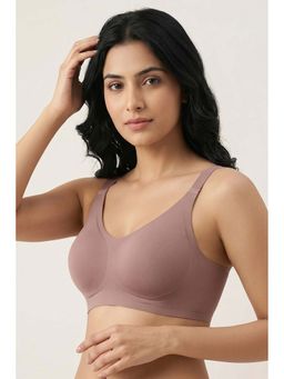 Zivame - Padded Non Wired Full Coverage T-Shirt Bra - Mauve