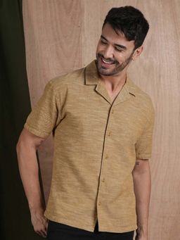 PRONK - Men Half Sleeves Shirt - Khaki