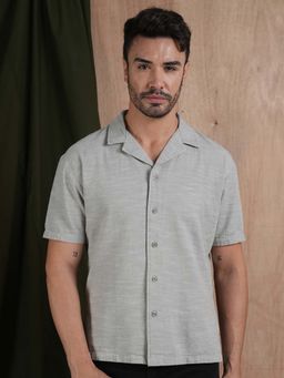 PRONK - Men Half Sleeves Shirt - Grey