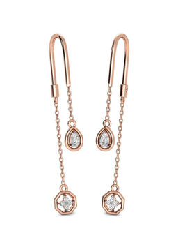 Candere by Kalyan Jewellers - 18K BIS Hallmark Rose Gold and Diamond Starlet Earrings
