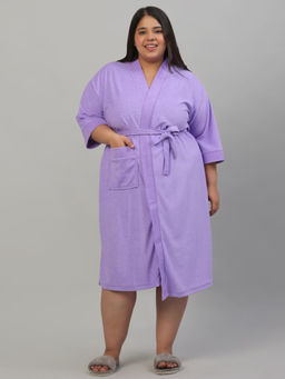 Creeva - Lavender Everyday Plus Size Micro Terry Bath Robe