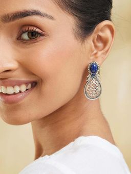 Fabindia - Women Blue Stone Drop Earrings
