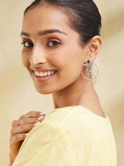 Fabindia - Women Pink Stone Drop Earrings
