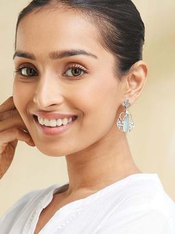 Fabindia - Women Blue Stone Dangler Earrings