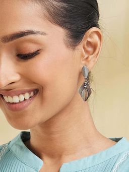 Fabindia - Women Pink Stone Dangler Earrings