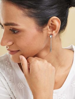 Fabindia - Women White Pearl Dangler Earrings