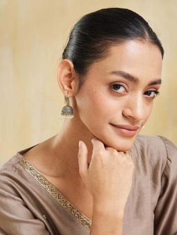 Fabindia - Women Brass Pearl Jhumka Earrings