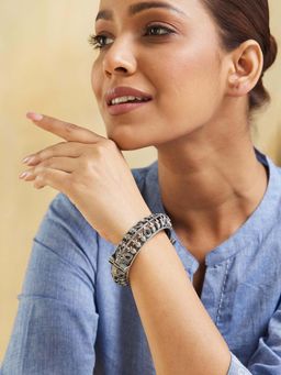 Fabindia - Women Brass Black Stone Openable Kada