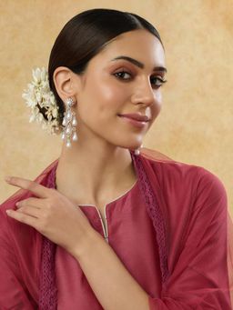 Indinoor - Women Pearl Renaissance Dangler Earrings
