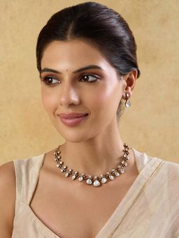 Indinoor - Women Kundan Short Necklace Set