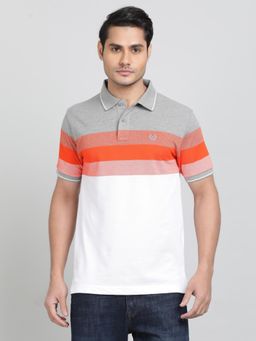 Greenfibre - Orange Blended Stripes Polo T-Shirt