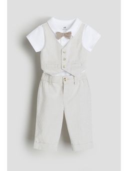 H&M - Beige 2-Piece Dressy Bodysuit And Trouser