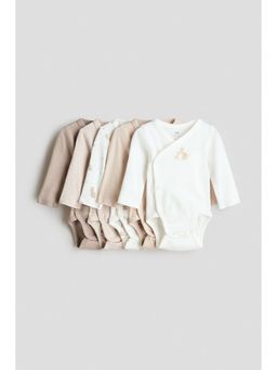 H&M - White 5-Pack Wrapover Bodysuits