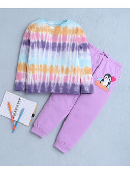 Bumzee - Multi-Color Girls Full Sleeves T-shirt & Pyjama (Set of 2)