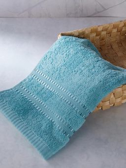 Fabindia - Blue Woven Ayan Cotton Pile Towel