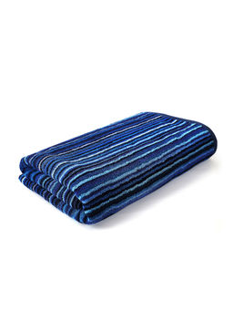 Layers - Satrangi 500 Gsm Blue Stripes Bath Towel (L)