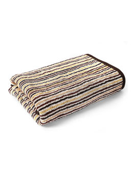Layers - Satrangi 500 Gsm Brown Stripes Bath Towel (L)