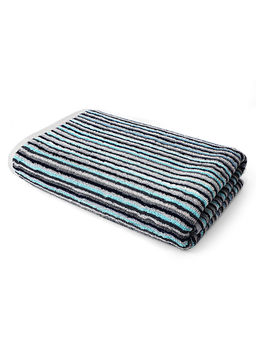 Layers - Satrangi 500 Gsm Blue Stripes Bath Towel (L)