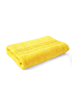 Layers - Satrangi 500 Gsm Yellow Stripes Bath Towel (L)