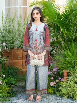 Gahan - Grey Natural Crepe Co-Ord Set