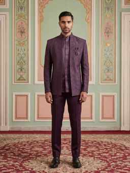 Jompers - Men’s Premium Embroidered Waistcoat and Bandhgala with Trouser