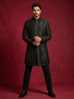 Jompers - Cotton Blend Embroidered Waistcoat and Bandhgala with Trouser for Men