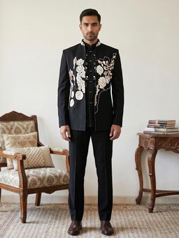 Jompers - Imported Japanese Fabric Embroidered Waistcoat and Bandhgala with Trouser