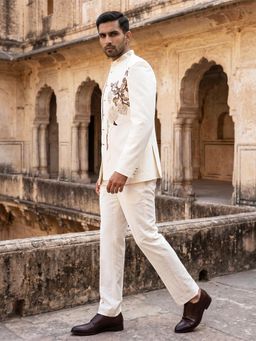 Jompers - Imported Japanese Fabric Embroidered Waistcoat and Bandhgala with Trouser