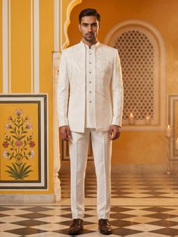 Jompers - Imported Japanese Fabric Embroidered Waistcoat and Bandhgala with Trouser
