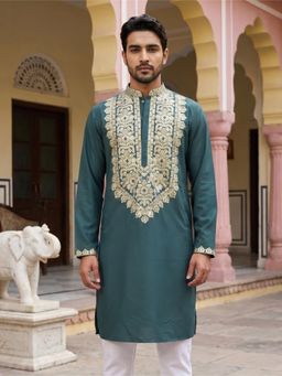 Jompers - Ethnic Wear Cotton Blend Embroidered Kurta