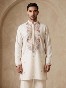 Jompers - Cotton Blend Floral Embroidered Kurta