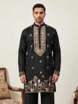 Jompers - Cotton Blend Floral Embroidered Kurta