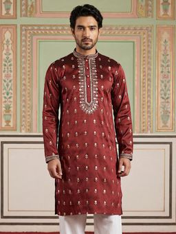 Jompers - Silk Blend Embroidered Kurta for Men