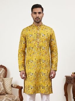 Jompers - Silk Blend Floral Embroidered Kurta