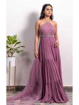 Silky Bindra - Halter Neck Anarkali (Set of 2)