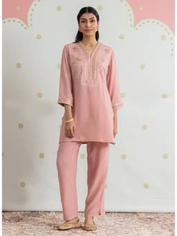 Lakshita - Elowen Dusty Pink Embroidered Co-Ord Set